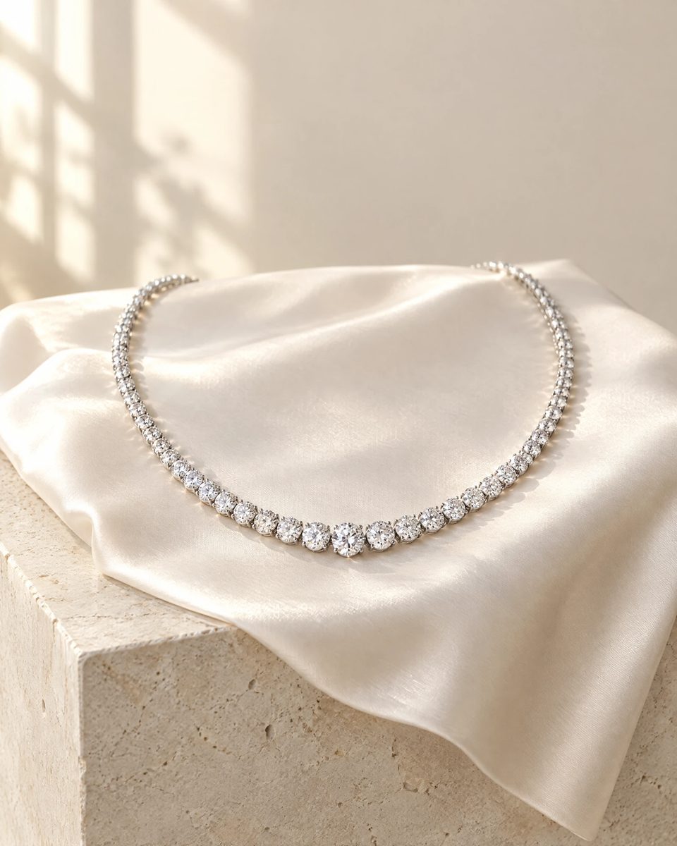 Illustration of the Diamond Rivière Necklace