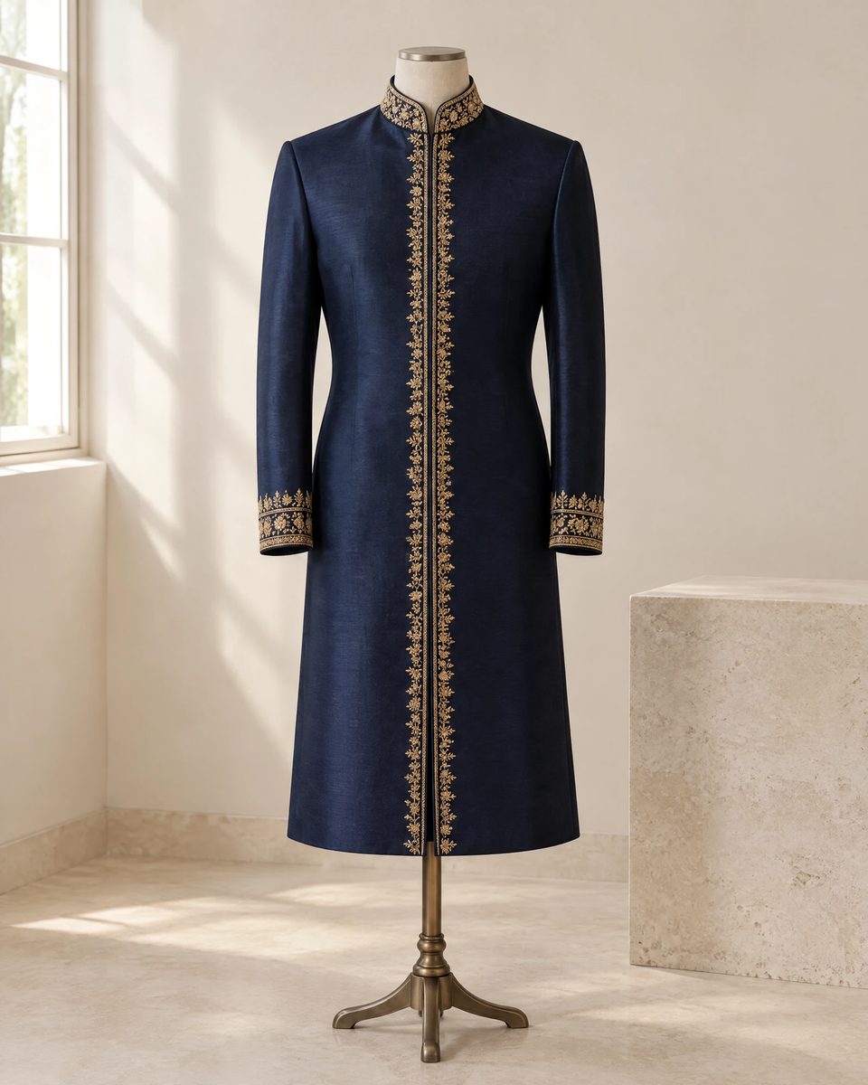 Illustration of the Embroidered Achkan