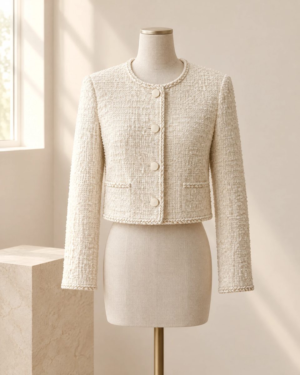 Illustration of the Ivory Bouclé Jacket